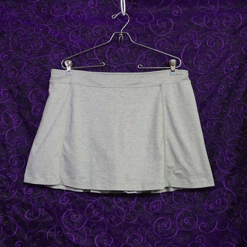 Slazenger Womens Size Large Golf Skort Pleated Tennis Pickleball Light Gray READ